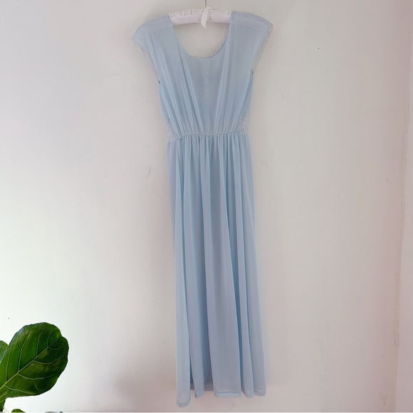 Vintage 1960’s Coquette Slip Dress Powder Blue S - Picture 3 of 8